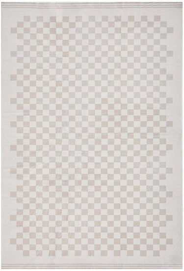 Toshi Revive Cream & Natural Modern Geometric Pattern Machine Washable Polyster Rug